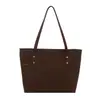 Bolso Tote de Textura Retro Color Sólido Gran Capacidad para Mujer 2025 Nueva Moda Literario para Viajes al Trabajo Bolso de Hombro para Mujer