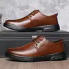 Zapatos Casuales para Hombre Primavera con Cordones Suela Suave Resistentes al Desgaste Formales de Negocio Zapatos de Cuero Zapatos para Hombre 2025 Nuevos Zapatos Ligeros de Cuero Pegados en Frío