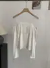 Camiseta de Manga Larga con Cuello Cuadrado y Panel de Malla Patchwork Estilo Deseo Puro Omalai para Mujer 2026 Primavera Nueva Camiseta Básica Top 6446