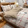 Juego de Cama de Cuatro Piezas de Algodón Lavado Primavera Verano Cielo Estrellado Romántico Funda Nórdica Sábanas Cama Individual Dormitorio Estudiante Juego de Cama de Tres Piezas para Hombres