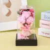 520 Flor Eterna Flor Seca Jabón Rosa Pantalla Acrílica Regalo de San Valentín Cumpleaños Adorno Terminado Decoración del Hogar