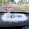 Enfeites de carro de personalidade criativa animais fofos faculdade carro tapete antiderrapante visual de desenho animado olhando para o céu decorações de carro