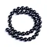 Ventas Directas de Fábrica Imitación Cristal Ágata Negra Obsidiana Cuentas DIY Sueltas Vidrio Negro Redondas Ligeras Cuentas Venta al por Mayor