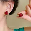 Aretes Triangulares Estampado de Leopardo Retro Francés Sentido del Diseño Nicho Moda Pendientes Simples Personalidad Versátil Temperamento Pendiente