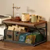 Estante de almacenamiento de escritorio, cafetera, tetera, portavasos, organizador de bocadillos de cocina, estación de trabajo, escritorio de oficina, impresora, estante de almacenamiento tipo cajón
