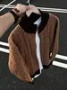 Suéter cárdigan retro estilo Old Money para hombre, otoño, holgado, casual, estilo perezoso, versátil, tejido de punto, bloques de color, cuello alto, chaqueta