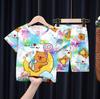 Pijama de Verano para Niños Capibara Dibujos Animados Niñas Manga Corta Shorts Delgada Niños Casual Dibujos Animados Traje Ropa para el Hogar