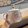 Taza de oso de alto valor nueva con tapa y cuchara taza de vidrio resistente al calor taza de café de oficina para mujer envío directo