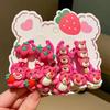 Banda para el cabello con forma de oso de fresa para niña, banda para el cabello con dibujos animados de celebrantes de Internet coreanos, banda de goma para la cabeza para niña