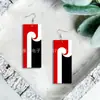 Aretes Pequeños de Acrílico con Forma de Lágrima Estampados con la Bandera Maorí de Nueva Zelanda, Aretes de Acrílico Estilo Étnico Personalizados