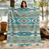 Manta de Franela a Cuadros Casual Transfronteriza Manta para Siesta en Oficina en Casa Manta de Forro Polar de Franela para Sofá de Sala de Estar Otoño Invierno