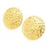 Pendientes Transfronterizos Populares Europeos y Americanos de Acero Inoxidable con un Toque de Lujo, Chapados en Oro de 18 Quilates, Textura Geométrica, Pendientes Redondos, Venta al por Mayor de Joyería