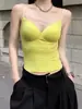 Sujetador tipo camisola con cuello en V para mujer, Ropa interior de verano, Sujetador con espalda bonita y copas fijas integradas, Top para usar como prenda exterior con espalda descubierta
