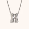 Collar de Diseño de Nicho de Moda Transfronterizo Ins Europeo y Americano Acero Inoxidable Chapado en Oro de 18 Quilates Collar con Letras de Burbuja de Alta Gama para Mujer