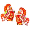 2026 Año del Caballo Pegatinas de Puerta del Zodiaco Polvo Aterciopelado Dibujos Animados Tridimensionales Pegatinas de Puerta Festival de Primavera Día de Año Nuevo Par de Pegatinas de Puerta del Zodiaco Venta al por Mayor