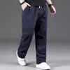 Pantalones Casuales Talla Plus para Hombre, Estilo Delgado de Verano, Extra Grandes para Personas de Tallas Grandes y Altas, Pierna Recta Holgada, Cintura Elástica, Adecuados para Primavera y Otoño