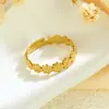 Moda Europea y Americana Transfronteriza Popular Anillo Pequeño de Margarita de Acero Inoxidable para Presión de Aceite Anillo Abierto Geométrico de Flor de Gama Alta