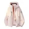 Chaqueta de trabajo con capucha para hombre y mujer, estilo camello, tres en uno, cortavientos e impermeable, con logo estampado de norma nacional para exteriores