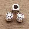 10x7.7x7.4mm 1.7g Cor Prata Antiga Coração Grande Furo Contas Acessórios DIY Materiais Mais Vendidos Direto do Fabricante
