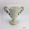 Vaso branco de estilo retrô americano com pernas altas atacado dispositivo de arranjo de flores de ferro forjado para floricultura flores secas para casa de hóspedes hotel ornamentos de vaso antigo