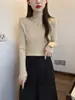 Suéter de Punto de Cuello Alto para Mujer, Capa Interior, Base de Suéter, Nuevo Otoño/Invierno 2026, Tacto de Alta Gama, Hueco, Muestra la Clavícula, Top
