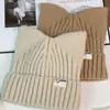 Adorable Gorro con Orejas de Gato para Niños Otoño e Invierno Juvenil Cálido Protección para las Orejas Gorro de Lana Tejido Casual Combinable Gorro con Borde Enrollado