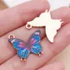 Set Mixto de 24 Colgantes de Mariposa con Estampado de Esmalte de Colores en Aleación de Zinc para Pendientes, Pulseras y Accesorios de Joyería Hechos a Mano