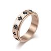 Anillo Giratorio de Acero de Titanio con Trébol de Cuatro Hojas de la Suerte Alivio de la Ansiedad Acero Inoxidable Anillo de Buena Suerte Regalo de Navidad