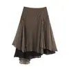 Novedad Verano 2026 Estilo Europeo y Americano Moda Versátil Cintura Alta Adelgazante Lunares Falda Asimétrica para Mujer 2553/102