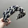 Diadema cruzada con estampado de leopardo transfronteriza europea y americana, horquilla de nuevo estilo, versátil, de ala ancha, otoño e invierno para salir, parte superior craneal alta, anillo para el cabello, accesorios para el cabello