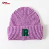 Gorro de lana con letra R de celebridad de internet estilo coreano para mujer, moderno y versátil, hace que la cara se vea más pequeña, gorro de punto para otoño e invierno, gorro cálido para clima frío