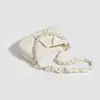 Bolso de Hombro Nube de Perlas para Mujer GDCK, Bolso de Mano de PU Blanco Crudo, Incluye 2 Correas