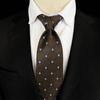 Corbata para Hombre Otoño Estilo Coreano Formal de Negocios Personalizada Retro Marrón Café Cuadros Accesorios para Traje Corbata Ancha
