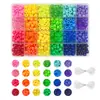 Kit de Joias Artesanais DIY com Cordão Elástico - Contas em Barril de 24 Cores 480 Peças + Contas com Letras 720 Peças