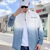 Jaqueta jeans de manga longa azul claro, lavagem vintage, com gola de lapela para homens, novo top casual de outono 2026