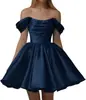 Vestido Curto de Coquetel Europeu e Americano Assimetria, Vestido de Festa de Aniversário à Noite, Vestido de Banquete para Socialites, Vestido Usável no Dia a Dia