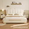 Sábana de Cama de Tela Chenilla Cama Matrimonial con Almacenamiento Cama Suave 1.8m Madera Maciza Cama de Boda Dormitorio de Casa de Gama Alta Cama de Tela