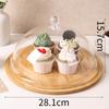 Plato de prueba de frutería con tapa, plato de exhibición de frutas de bambú, bandeja para pastel dim sum con cubierta antipolvo redonda de policarbonato transparente