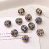Colgante Serie Filigrana Esmalte Alveolar de Aleación de 10 mm Pulsera de Cuentas Hecha a Mano DIY Llavero Material para Joyería Accesorios