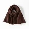 Cachecol 100% Lã Pura Outono Inverno Feminino Jacquard Vazado Outono Inverno Curto Tricot Espesso Versátil Aquecedor de Pescoço Cachecol
