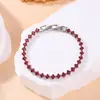 Bestseller transfronterizo: Pulsera de tenis de cobre incrustada con circón verde, lujo ligero, versátil, pulsera de joyería de alta gama para mujer