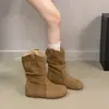 Versión de cuero~Botines retro con plataforma interior para mujer, Botas Martin estilo western otoño 2026, Botines de punta redonda, Botines de plataforma estilo Birkenstock