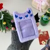 Idol Menina Estilo Coreano Pingente Vazado Porta Cartão de Pelúcia Animalzinho Fofo 3 polegadas Pequeno Porta-Cartão de Exibição Porta-Cartão Estojo