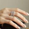 Anillo abierto de estilo vintage con borlas y cuentas redondas de estilo industrial pesado de Niche para mujer, diseño antiguo, estilo hueco