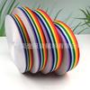 En stock 1-6CM poliéster color arcoíris cifrado cinta de costilla decorativa rayas de colores ropa bolsos cinturón tejido