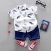 Fabricantes de origem de roupas infantis transfronteiriças atacado verão coreano fino terno de bebê desenho animado maré casual conjunto de duas peças