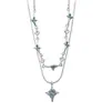 Ventas directas de fábrica~Collar de mariposa de cristal de hielo con borlas para mujer, estilo ins, dulce, fresco, chica popular, diseño de gargantilla con sentido de diseño, cadena niche para clavícula, mujer