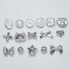 Metal Plata galvanizado UV cruz cinco puntas estrella amor DIY vintage punk estilo pulsera con cuentas accesorios de joyería