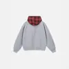 Moletom com Capuz Xadrez de Alça Estilo High Street Outono/Inverno Transfronteiriço Americano Moda Casual Unissex Atacado