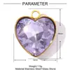 Moda Sencillo Cristal Vidrio Corazón Acero de Titanio Colgante DIY Estilo Ins Femenino Forma de Corazón Acero Inoxidable Collar Colgante de Joyería